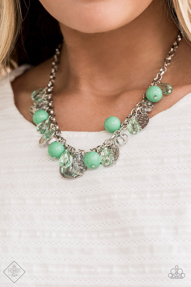 Prismatic Sheen - green  necklace