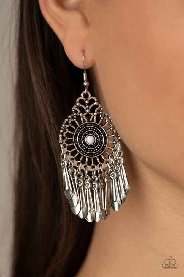 Dream A Little Dreamcatcher - White Earring