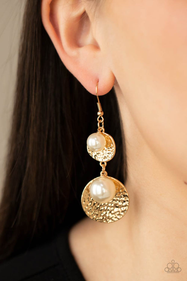 Pearl Dive - Gold Earring