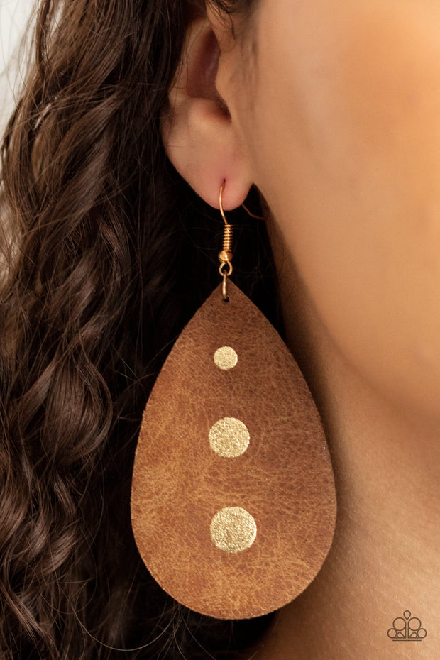 Rustic Torrent - Gold Earring