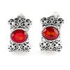 Glamorously Grand Duchess - Red Clip-On Earrings