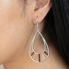 Line Crossing Sparkle - Red Earrings