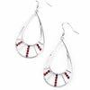 Line Crossing Sparkle - Red Earrings