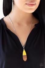 Going Overboard - Yellow Wooden Necklace